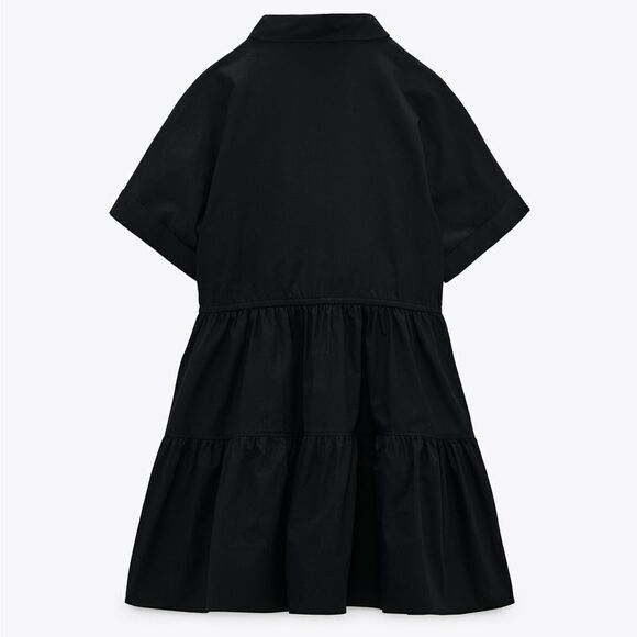 Zara Short Black Oxford Dress New - Picture 3 of 9